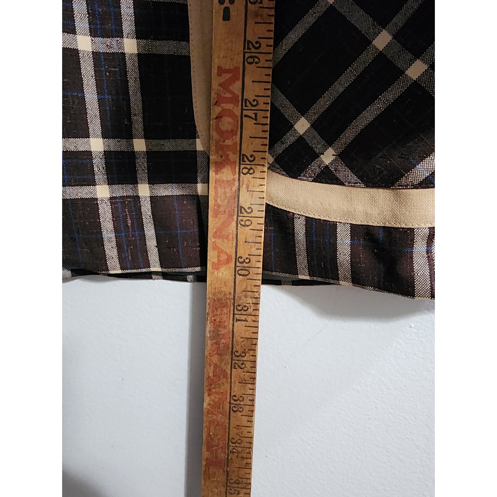 Vintage Jules de Berguae Plaid Blazer Eric Salm Chicago Brown Tan 44W38 Mens 43R - Picture 5 of 7